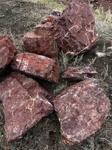 Камни для ландшафтного дизайна красно-фиолетовые 10-60 килограмм купить в Белгородской области