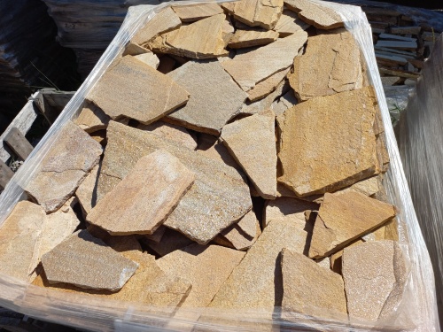 Плитняк златолит жёлтый золотистый для отмостки купить в Белгородской области